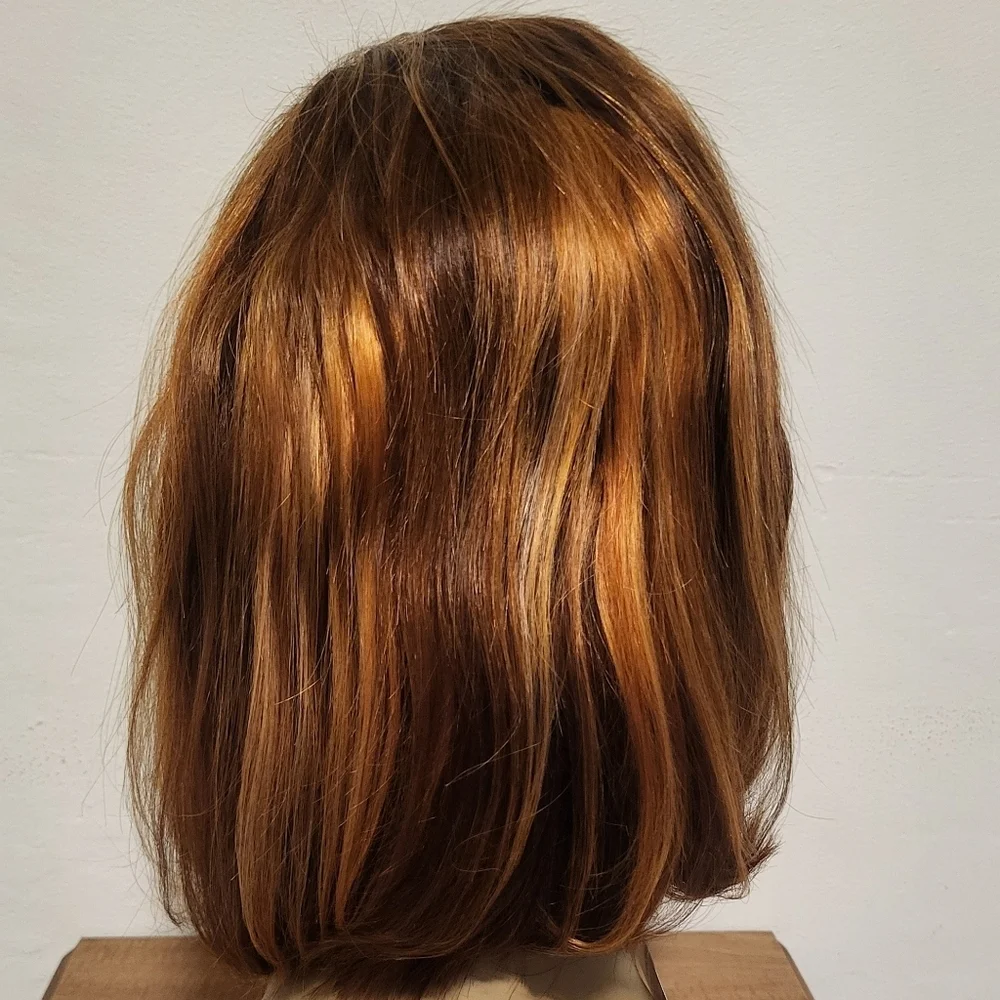 Weiqi Bob Wig Human Hair Highlight Bob Lace Front Wig
